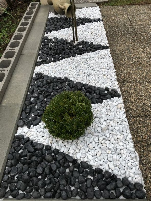 T-May Beyaz Dolomit Taşı 25 Kg 1-2 Cm Bahçe Süsü, Ve Akvaryum Dekorasyonu Için Dere Çakılı - 8