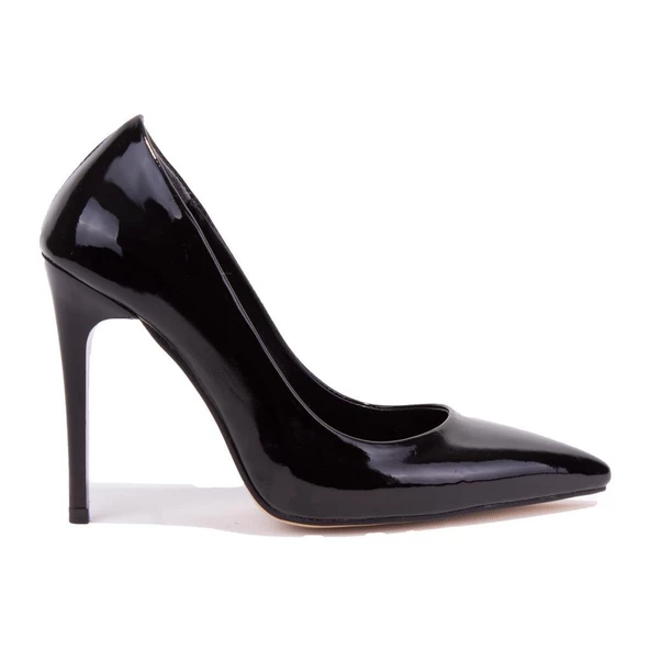 Dagoster DZA07-388460 Siyah Rugan Stiletto Topuklu Kadın Ayakkabı - 2