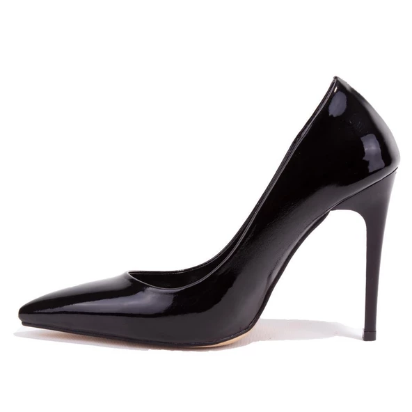 Dagoster DZA07-388460 Siyah Rugan Stiletto Topuklu Kadın Ayakkabı - 3