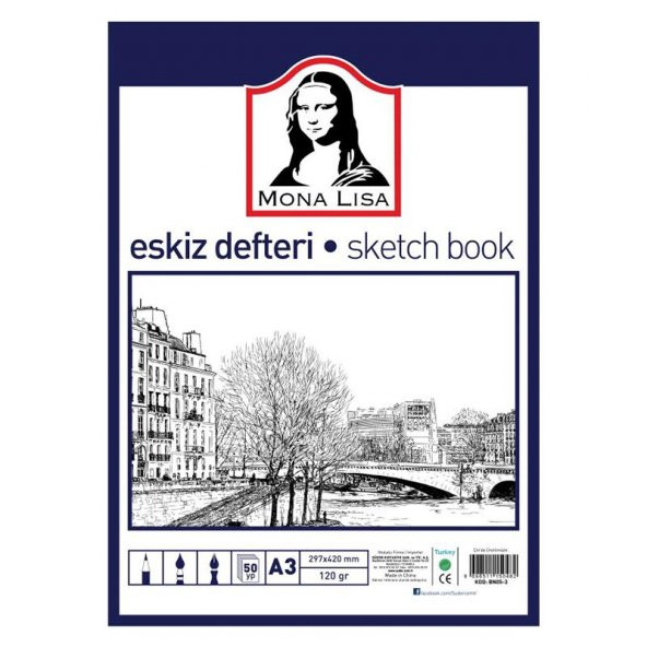 Mona Lisa Eskiz Defteri 50 YP 120 GR A3 BN05-3