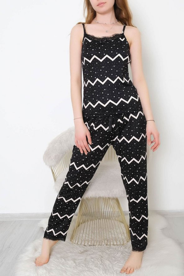 Baskılı Pijama Takımı Siyahdesenli1 - 9226.1287. - 2