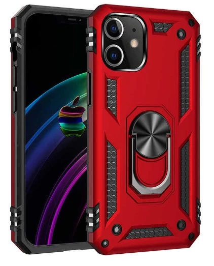 Apple iphone 12 Uyumlu Tank Kılıf Yüzüklü Mıknatıslı Standlı - Resim 2