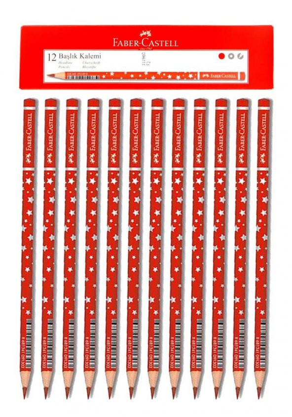 Kırmızı Başlık Kalemi Yıldız 12 Adet Faber Kırmızı Başlık Kalemi Yıldız Desenli - 3