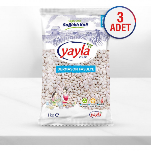Yayla Dermason Fasulye 1 kg 3'Lü Paket