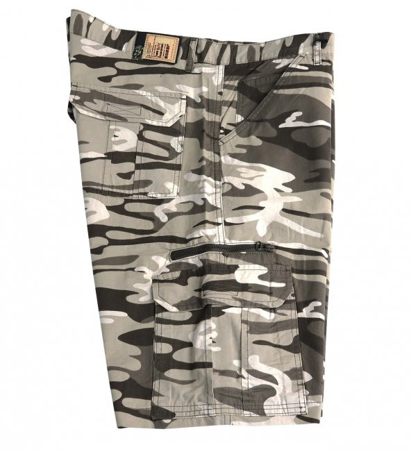 Erkek Büyük Beden Battal Boy Kamuflaj Şort Yan Cep - 5