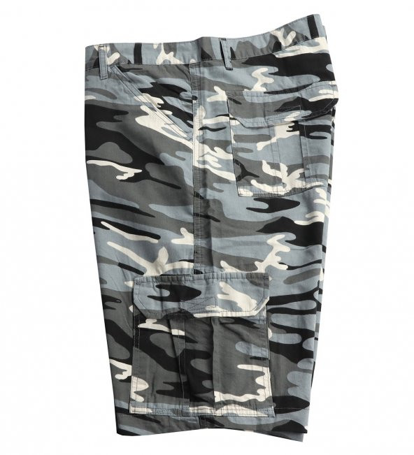 Erkek Büyük Beden Battal Boy Kamuflaj Şort Yan Cep - 8