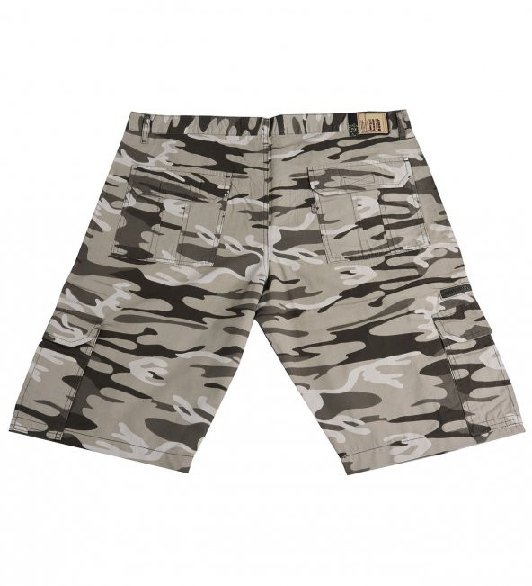 Erkek Büyük Beden Battal Boy Kamuflaj Şort Yan Cep - 9