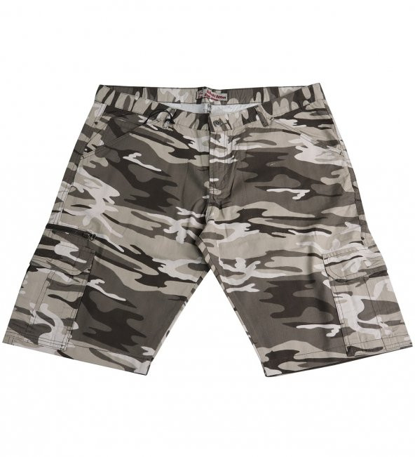 Erkek Büyük Beden Battal Boy Kamuflaj Şort Yan Cep