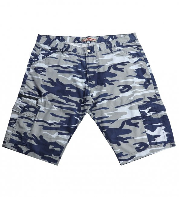 Erkek Büyük Beden Battal Boy Kamuflaj Şort Yan Cep - 2