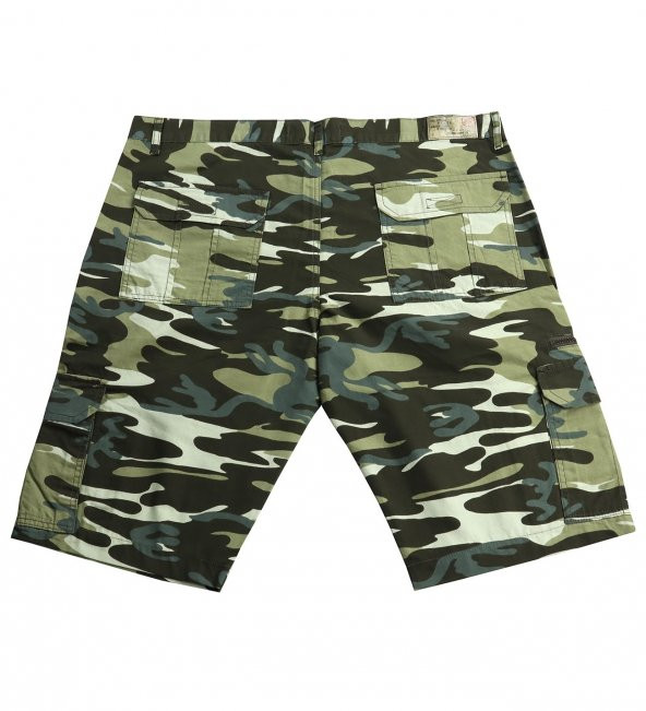 Erkek Büyük Beden Battal Boy Kamuflaj Şort Yan Cep - 3