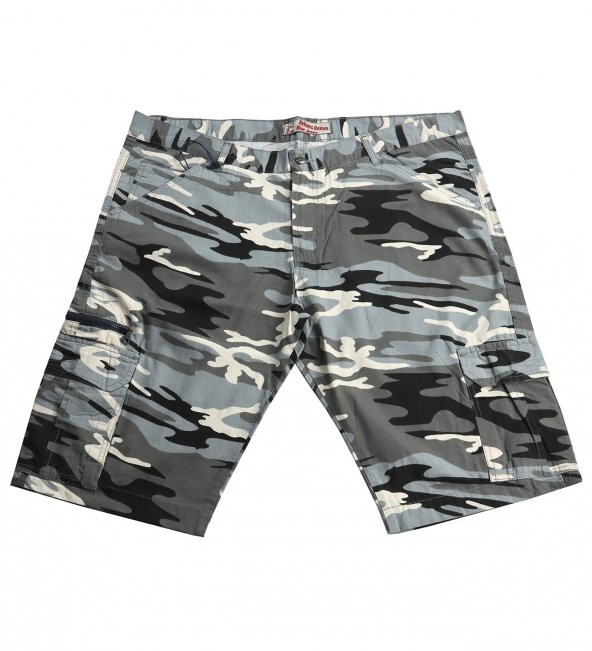 Erkek Büyük Beden Battal Boy Kamuflaj Şort Yan Cep - 4