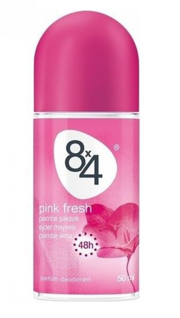 8x4 Pink Fresh Roll-On Deodorant 48H 50 ml
