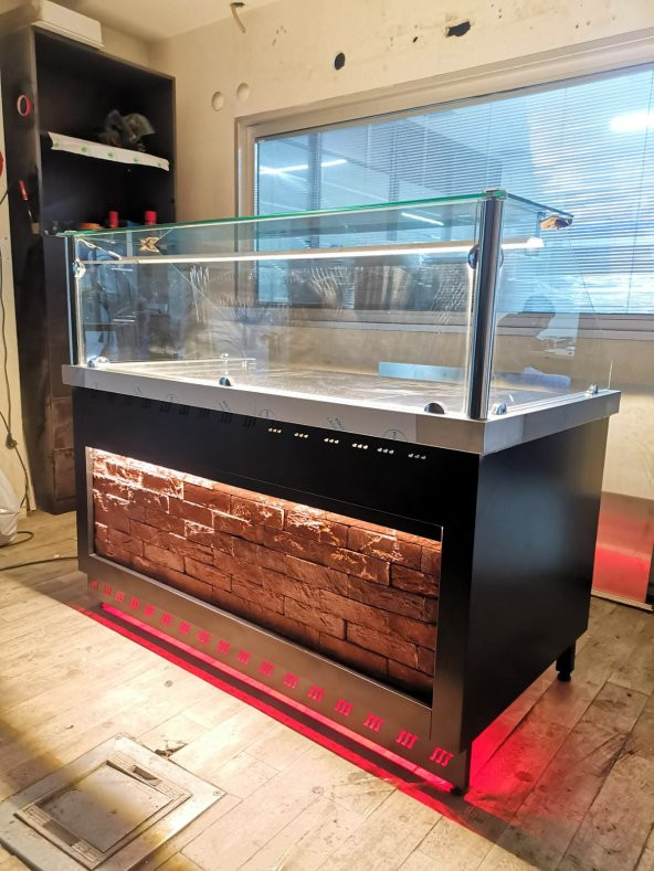 Börek Poğaça Tezgahı 150 Cm ( Tuğla Taşlı Dekor ) - 4