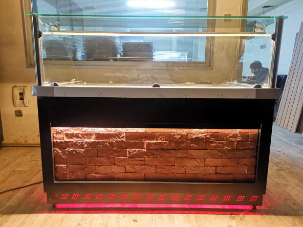 Börek Poğaça Tezgahı 150 Cm ( Tuğla Taşlı Dekor ) - 5