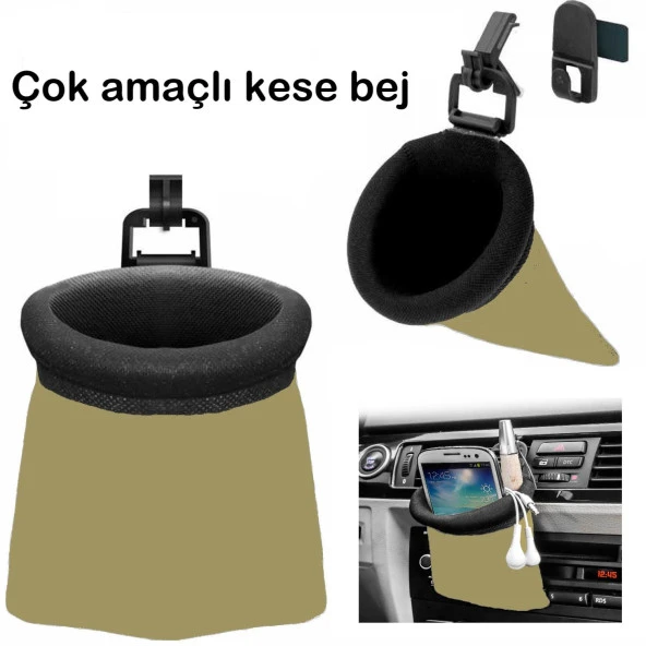 OTO MOTTO Araç İçi Çok Amaçlı Kese Bej