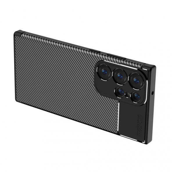 Samsung Galaxy S23 Ultra Kılıf Karbon Tasarım Negro Silikon Kapak - 6