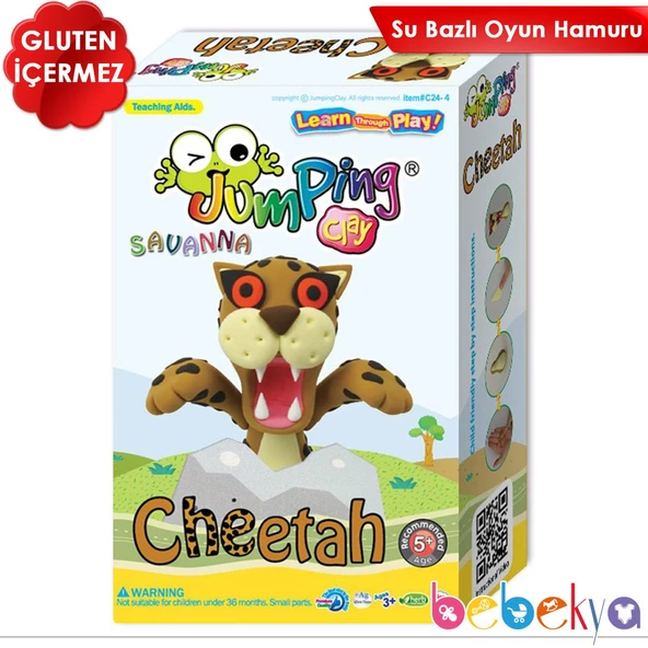 Jumping Clay Kendi Oyuncağını Kendin Yap Modelleme Oyun Hamuru Seti Cheetah