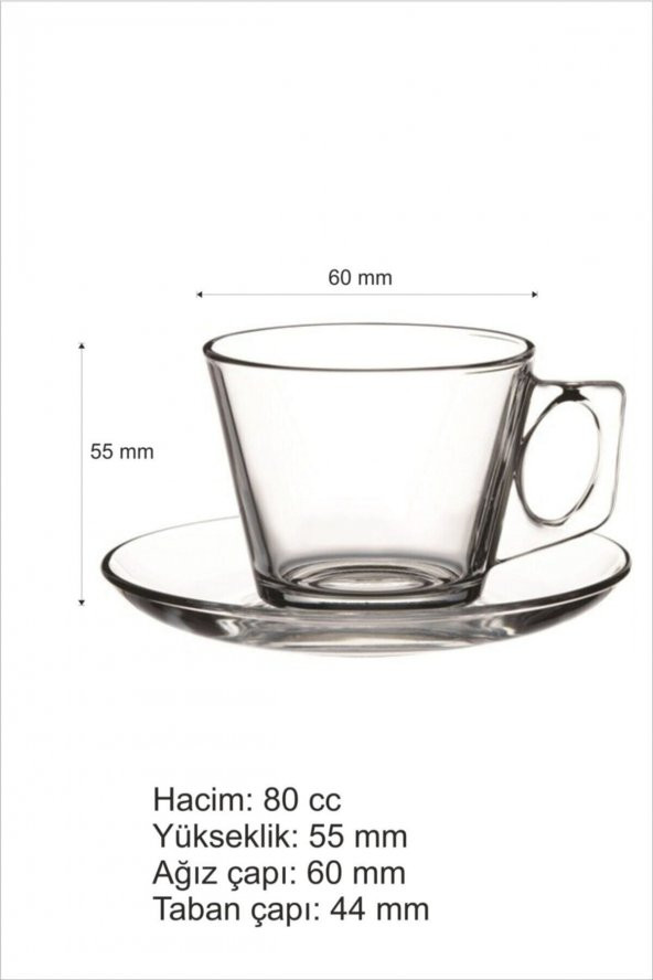 Paşabahçe vela espresso kahve fincanı takımı 12 parça 80 cc. - 3