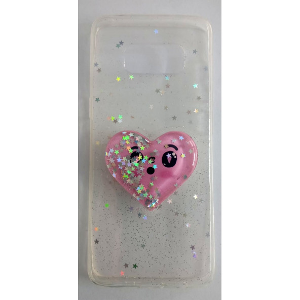 Samsung Galaxy S8 Kabartmalı Şeffaf Slikon Lüks Kılıf