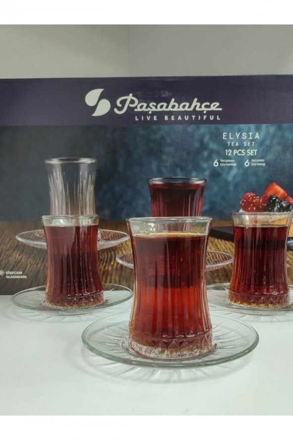Paşabahçe elysia kristal çay bardağı seti takımı - 12 parça çay seti 950054 - 2