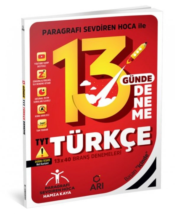 TYT Türkçe 13 Günde Deneme - 13x40 Branş Deneme - Arı Yayınları