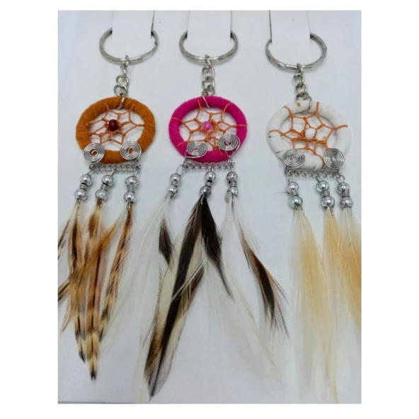 Dream Catcher Düş Kapanı Üç Renk Anahtarlık Hediye Paketi - Resim 3