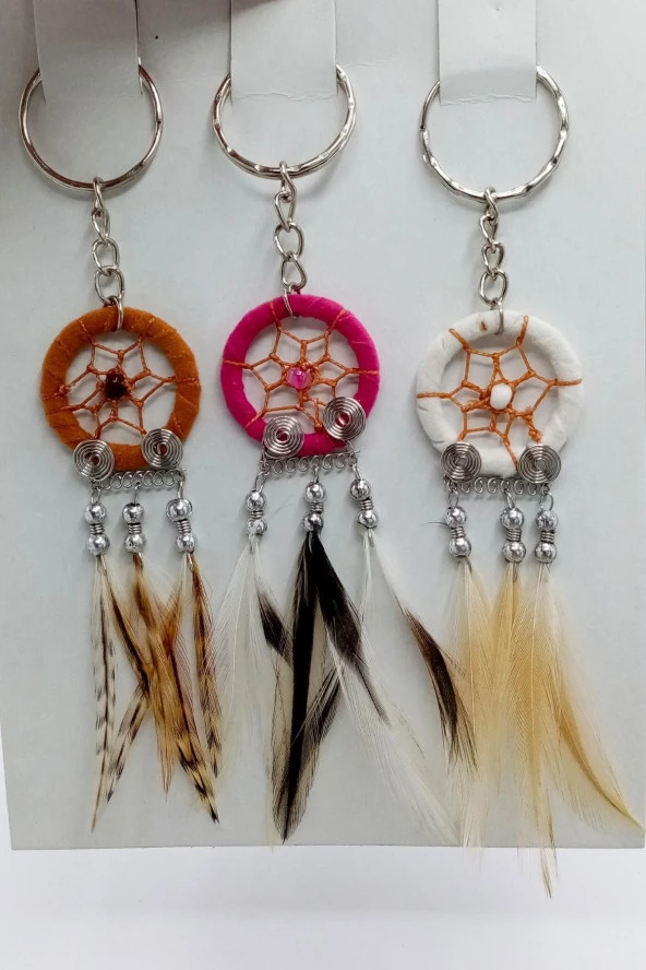 Dream Catcher Düş Kapanı Üç Renk Anahtarlık Hediye Paketi - Resim 6