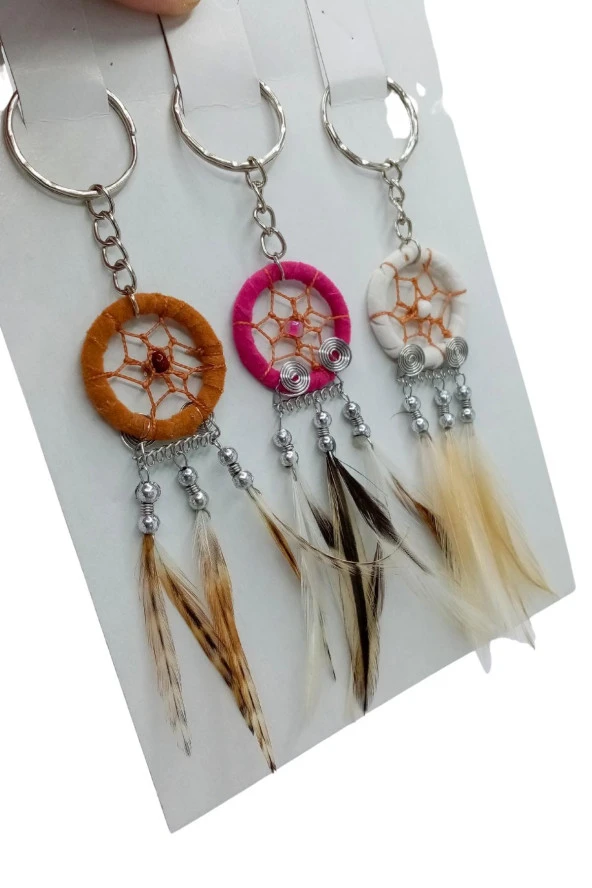Dream Catcher Düş Kapanı Üç Renk Anahtarlık Hediye Paketi - Resim 7