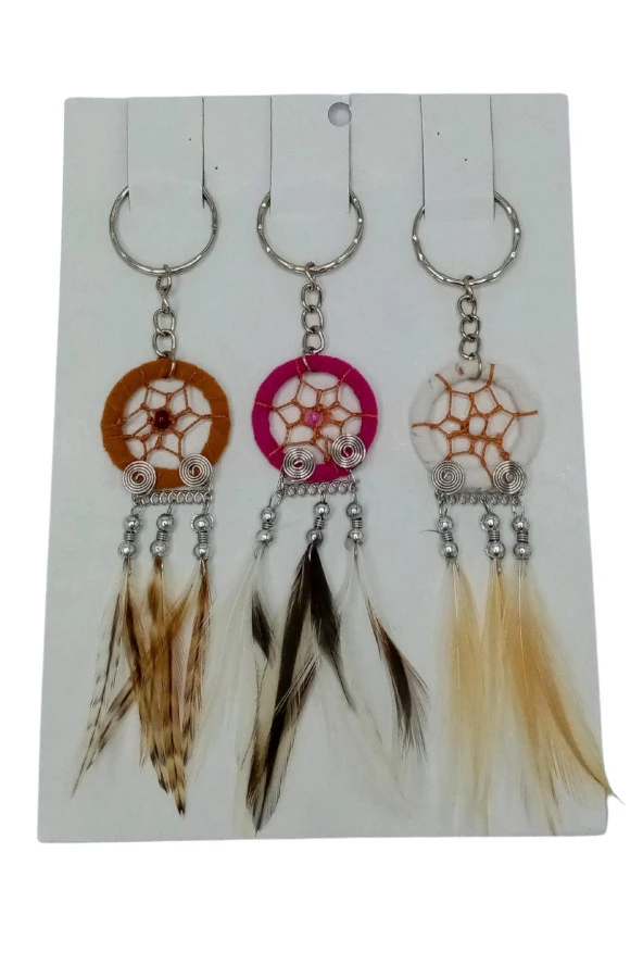 Dream Catcher Düş Kapanı Üç Renk Anahtarlık Hediye Paketi - Resim 8