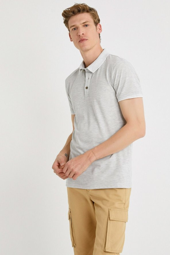 KOTON Erkek Siyah Polo Yaka T-shirt - 5