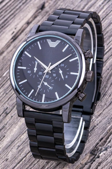 Siyah Kordon Siyah Kadran Analog Erkek Kol Saati ST-304301 - Resim 2