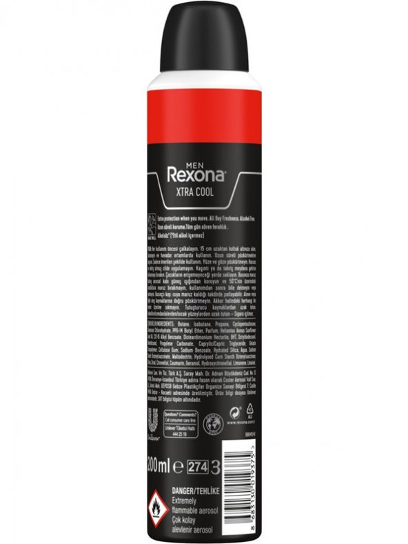 Rexona Erkek Sprey Deodorant Xtra Cool Antiperspirant Avantajlı Boy 200 ml - 6