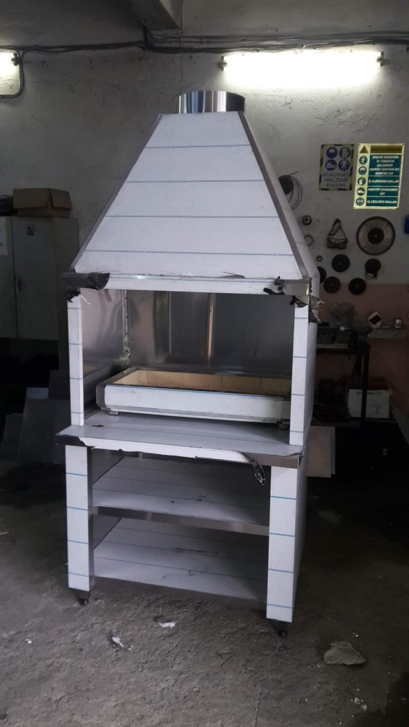 Ayaklı , Davlumbazlı , Kömürlü Izgara Tezgahı