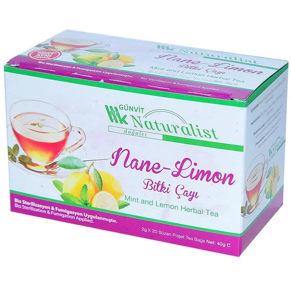 Günvit Naturalist Nane - Limon Bitki Süzen Poşet Çay 20 x 2 Gr - 4