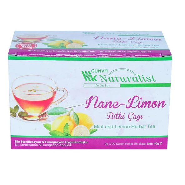 Günvit Naturalist Nane - Limon Bitki Süzen Poşet Çay 20 x 2 Gr - 5