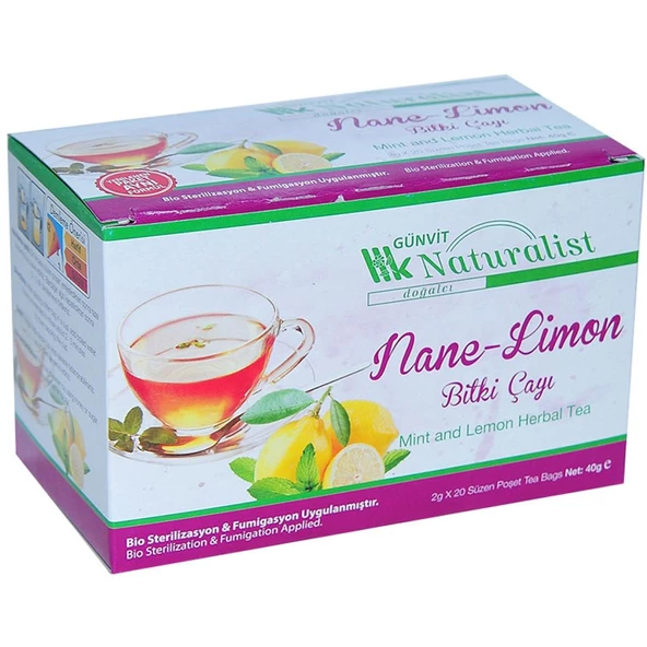 Günvit Naturalist Nane - Limon Bitki Süzen Poşet Çay 20 x 2 Gr - 3