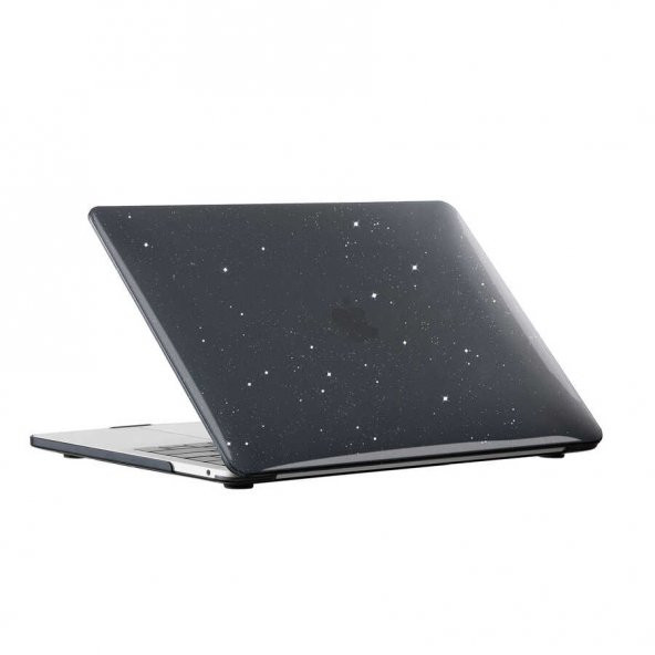 KNY Apple Macbook Pro 13.3 İnç 2022 M2 İçin Msoft Kristal AllStar Arka Koruyucu Kapak Siyah