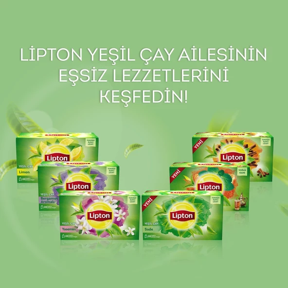 Lipton Yeşil Çay Sade Bitki Çayı 2li Paket - 6