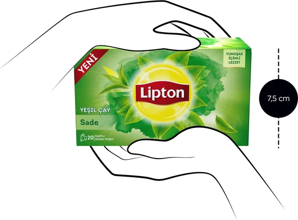 Lipton Yeşil Çay Sade Bitki Bardak Poşet Çayı 20li X 6 Adet - Resim 7
