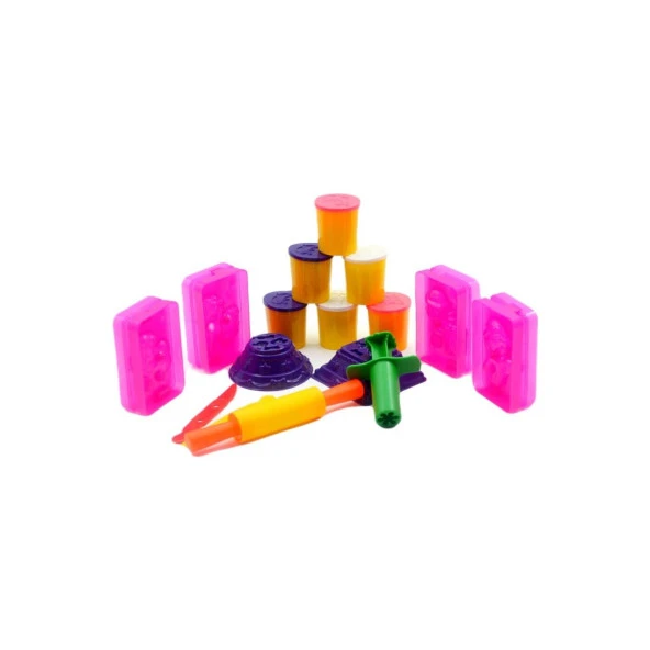 Bu-Bu 3D Unicorn Oyun Hamuru Kalıbı ve 6 Renk Oyun Hamuru Seti - Resim 2