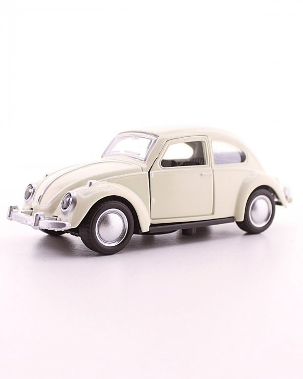 Metal Vosvos Araba Dıe Cast Büyük Boy 12cm Beyaz Nostalji - 2