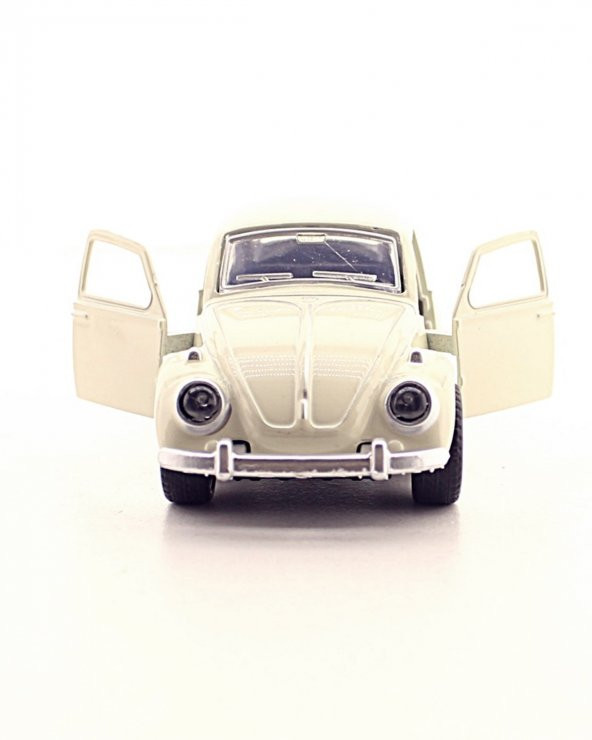 Metal Vosvos Araba Dıe Cast Büyük Boy 12cm Beyaz Nostalji - 4