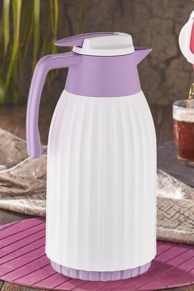 Penguen Png-7000 1,5 Lt Oluklu Cam Termos Lila - 1