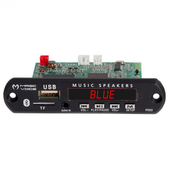 Magicvoice MP5 USB-SD-MMC-Bluetooth 12V-500mA Kumandalı Oto Teyp Çevirici Dijital Video Player Board