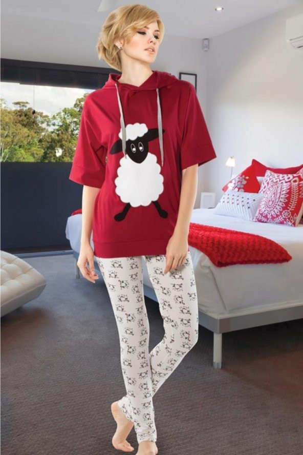 Kadın Bordo Pijama Takımı