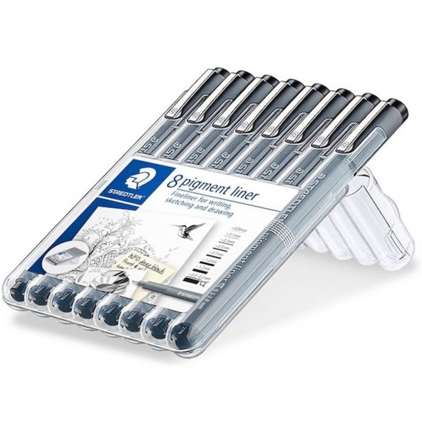 Staedtler Pıgment Liner Siyah 8 Lİ Set 308 SB8