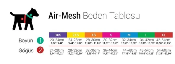 Tailpetz Air Mesh Harness Göğüs Tasması Neon Lime XSmall - Resim 2