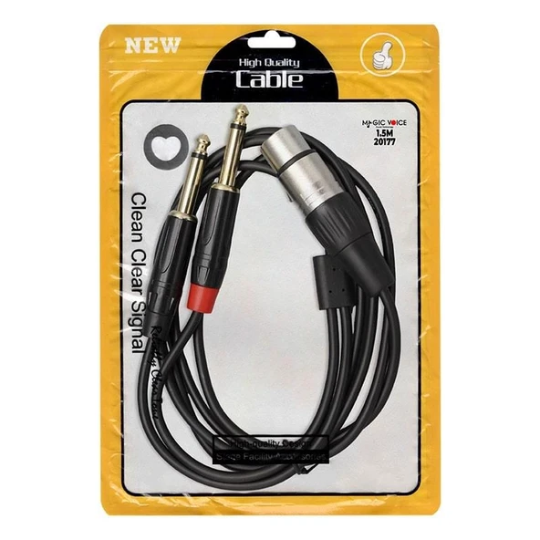 Powermaster Ld369a Canon Erkek 6.3 Mono Erkek 1.5 Metre Jack Kablo Stüdyo Tipi Ses Sistemi Amfi Mixer Kablosu - 6