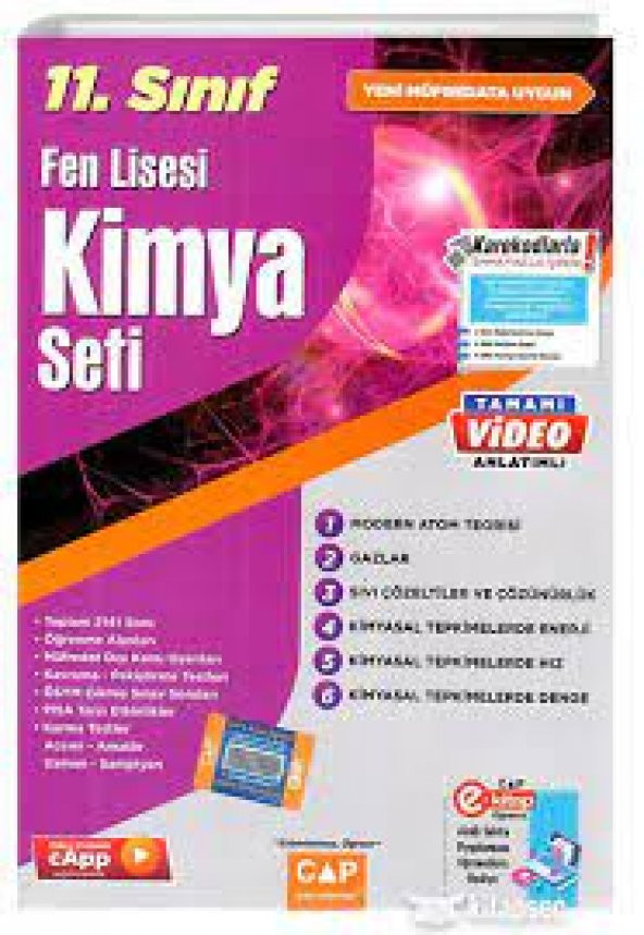 11. Sınıf Fen Lisesi Kimya Seti Çap Yayınları