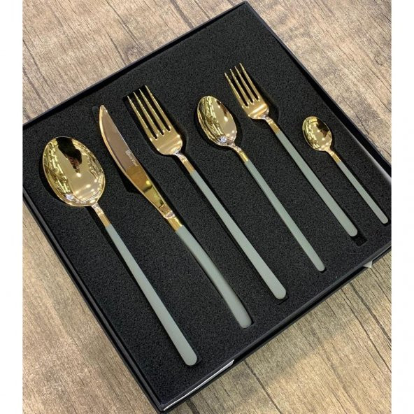 Decovien Comfort Füme & Gold 36 Parça Çatal Kaşık Bıçak Seti - 2